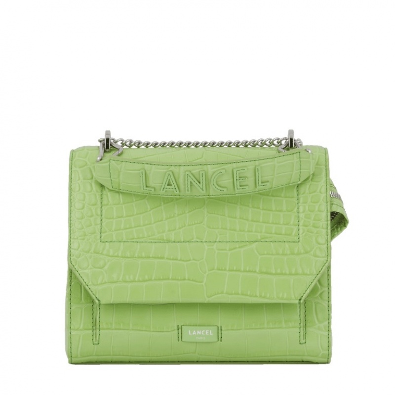 Lancel Ninon M Flap Schultertaschen Damen Grün | OAQ8130AR