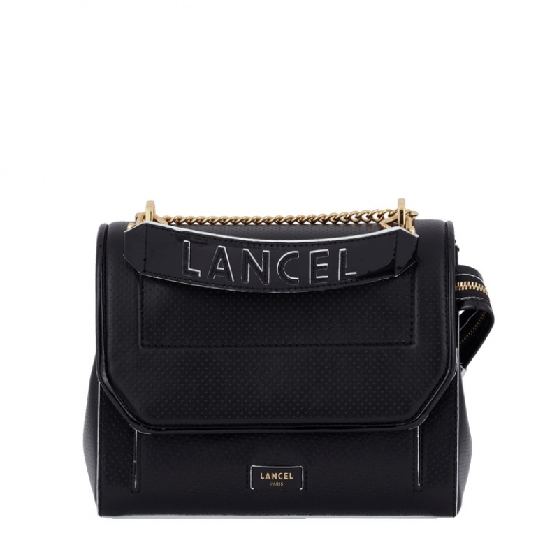 Lancel Ninon M Flap Schultertaschen Damen Schwarz | KFL5156ON