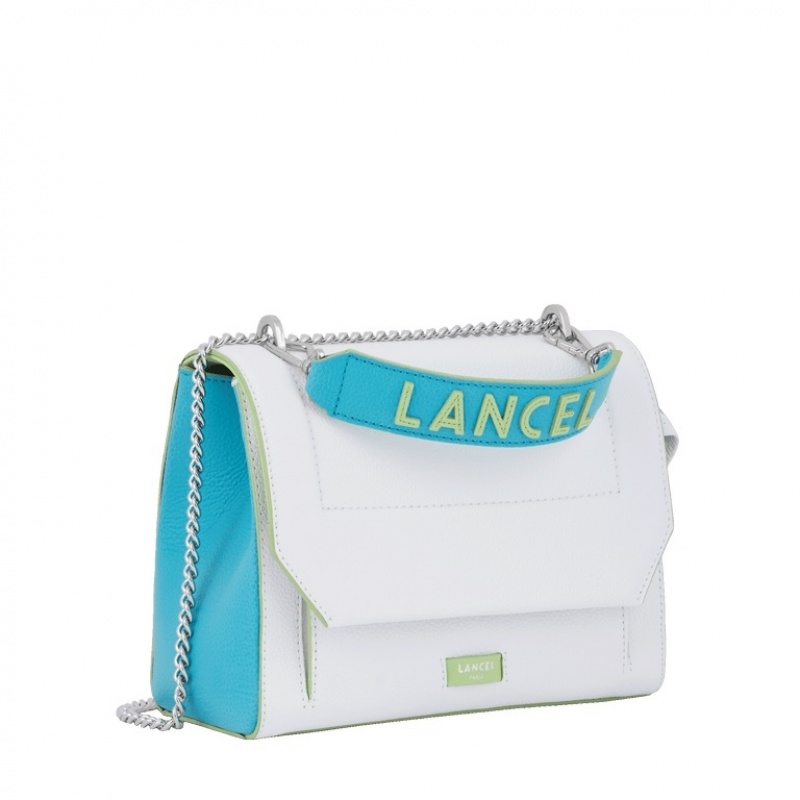 Lancel Ninon M Flap Schultertaschen Damen Weiß | GTJ6680VS