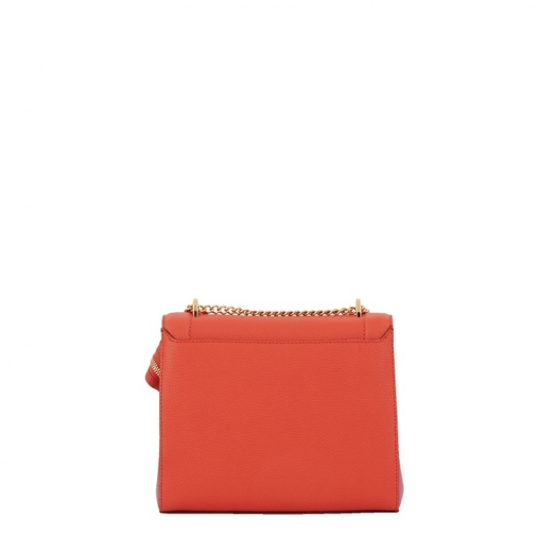 Lancel Ninon M Flap Schultertaschen Damen Orange | NEP7587AA