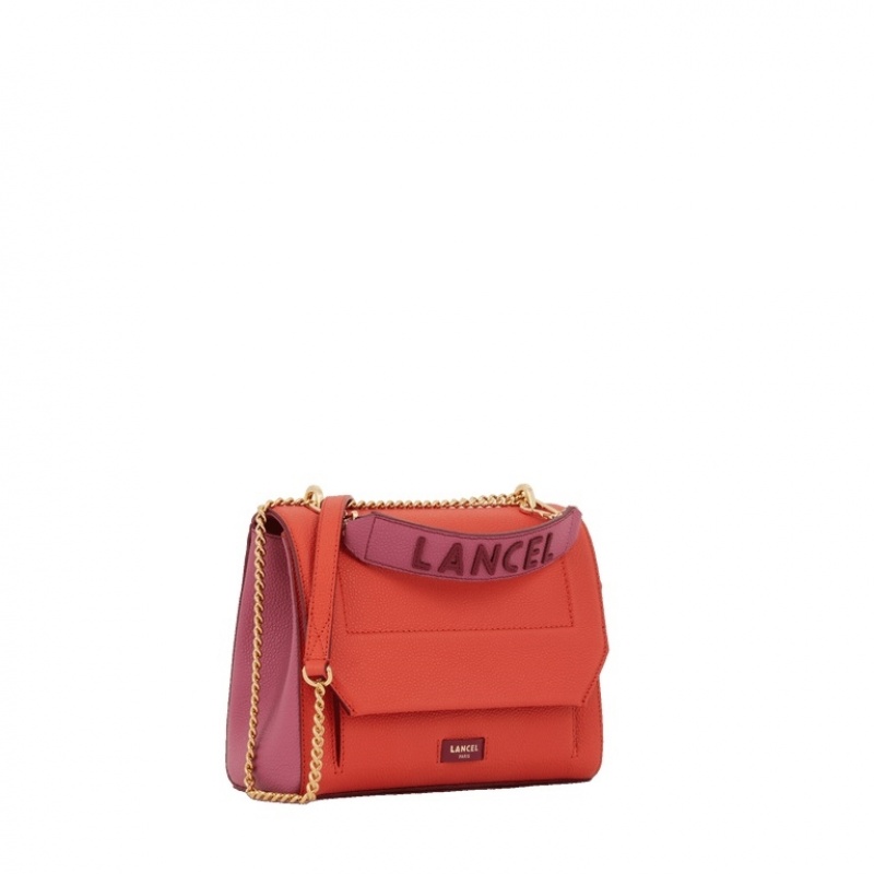 Lancel Ninon M Flap Schultertaschen Damen Orange | NEP7587AA