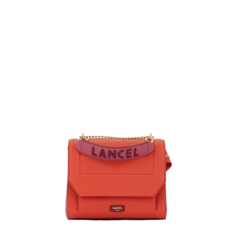 Lancel Ninon M Flap Schultertaschen Damen Orange | NEP7587AA