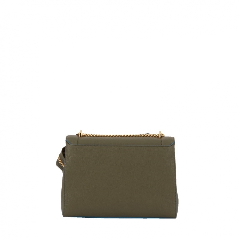 Lancel Ninon M Flap Schultertaschen Damen Dunkelgrün | IWK4153RB