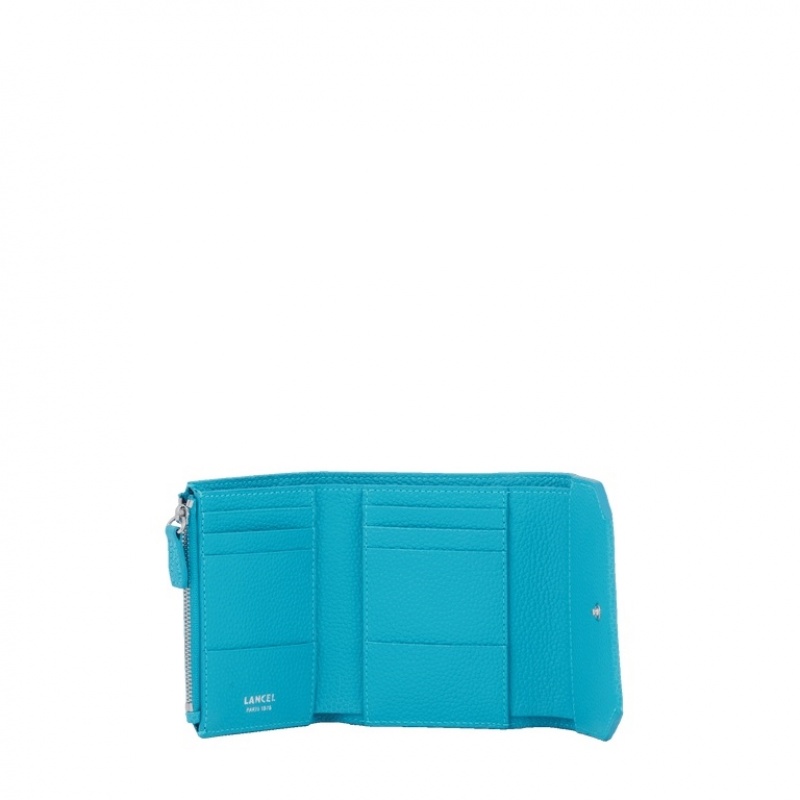 Lancel Ninon Medium Flap Compact Geldbörse Damen Blau | RSM2110SE