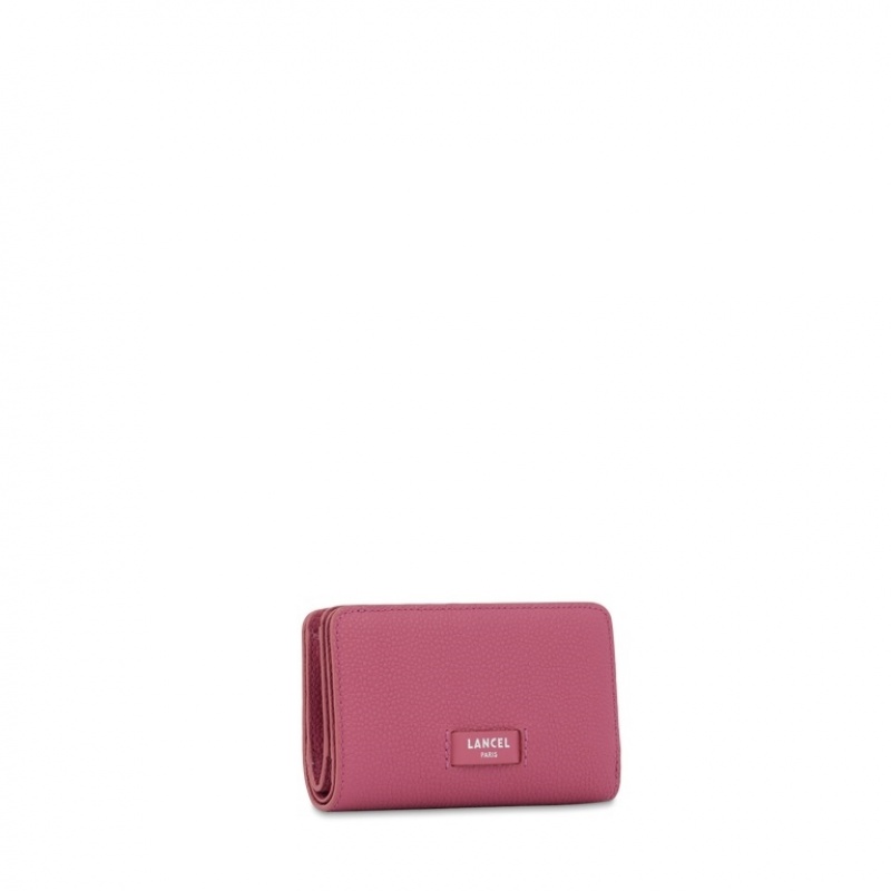 Lancel Ninon Rectangular Zip Compact Geldbörse Damen Rosa | MFP6479OM