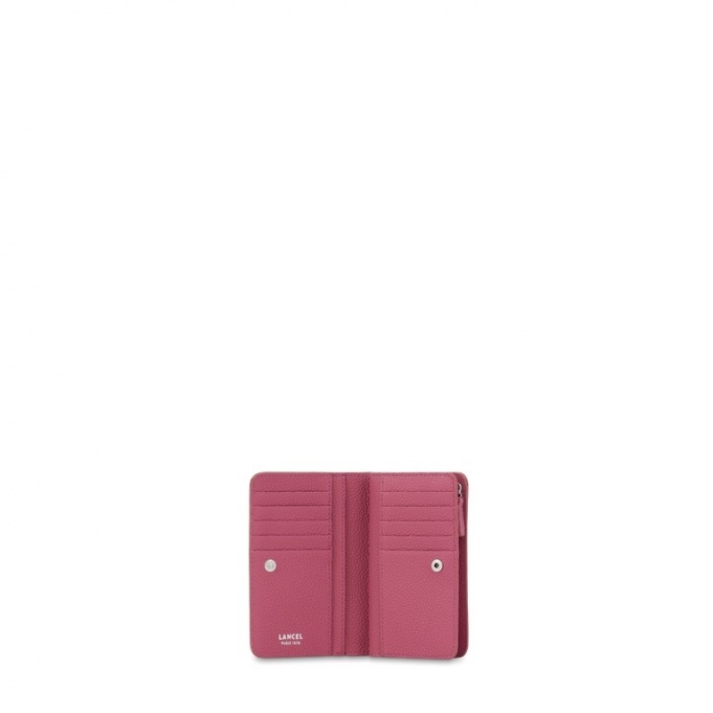 Lancel Ninon Rectangular Zip Compact Geldbörse Damen Rosa | MFP6479OM