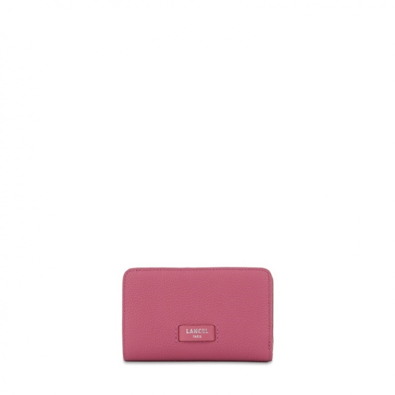 Lancel Ninon Rectangular Zip Compact Geldbörse Damen Rosa | MFP6479OM