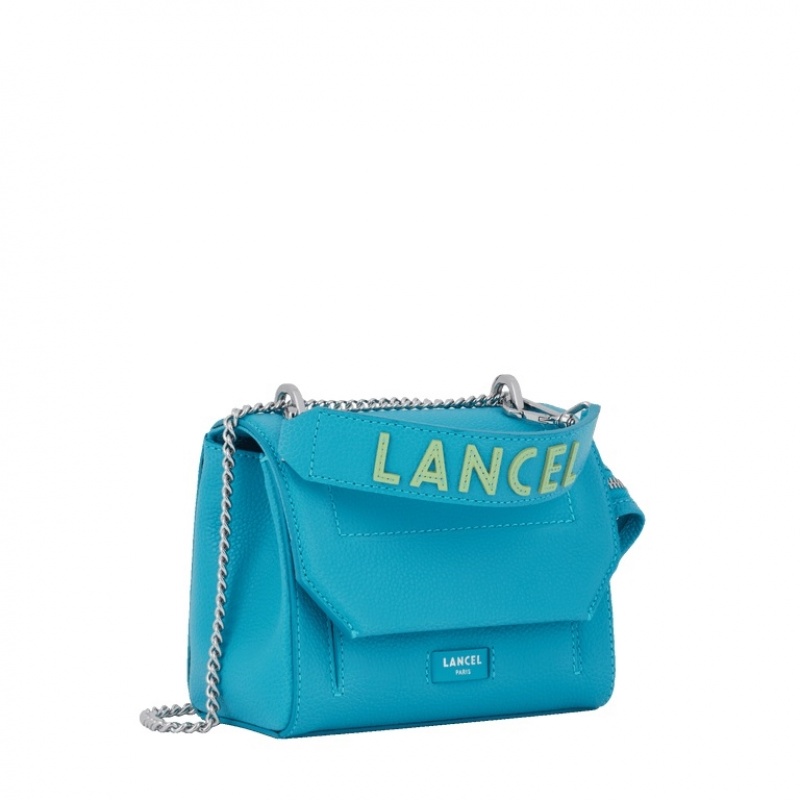 Lancel Ninon S Flap Schultertaschen Damen Blau | BJD5461JN