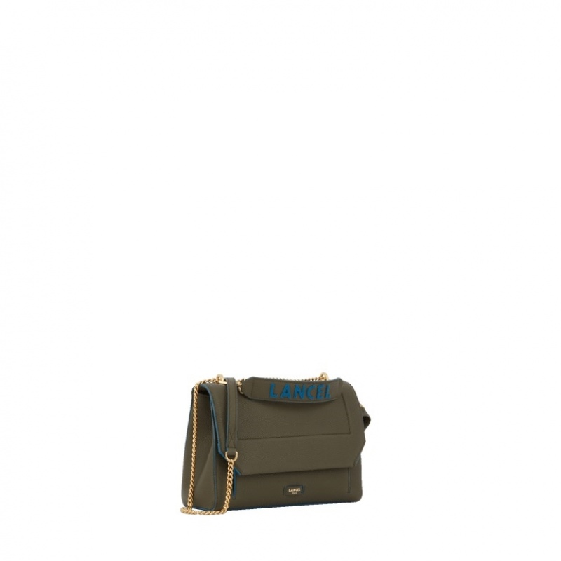 Lancel Ninon S Flap Schultertaschen Damen Dunkelgrün | FQW5552SV