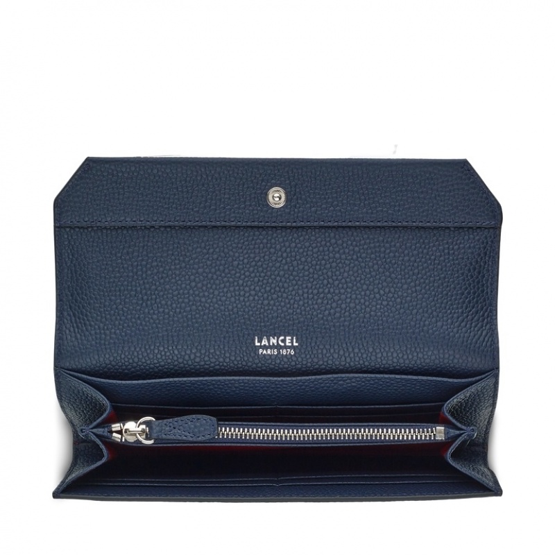 Lancel Ninon Slim Flap Geldbörse Damen Dunkelblau | OWD7831JP