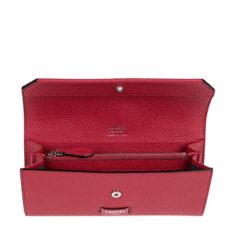 Lancel Ninon Slim With Flap Geldbörse Damen Rot | ONC449RQ