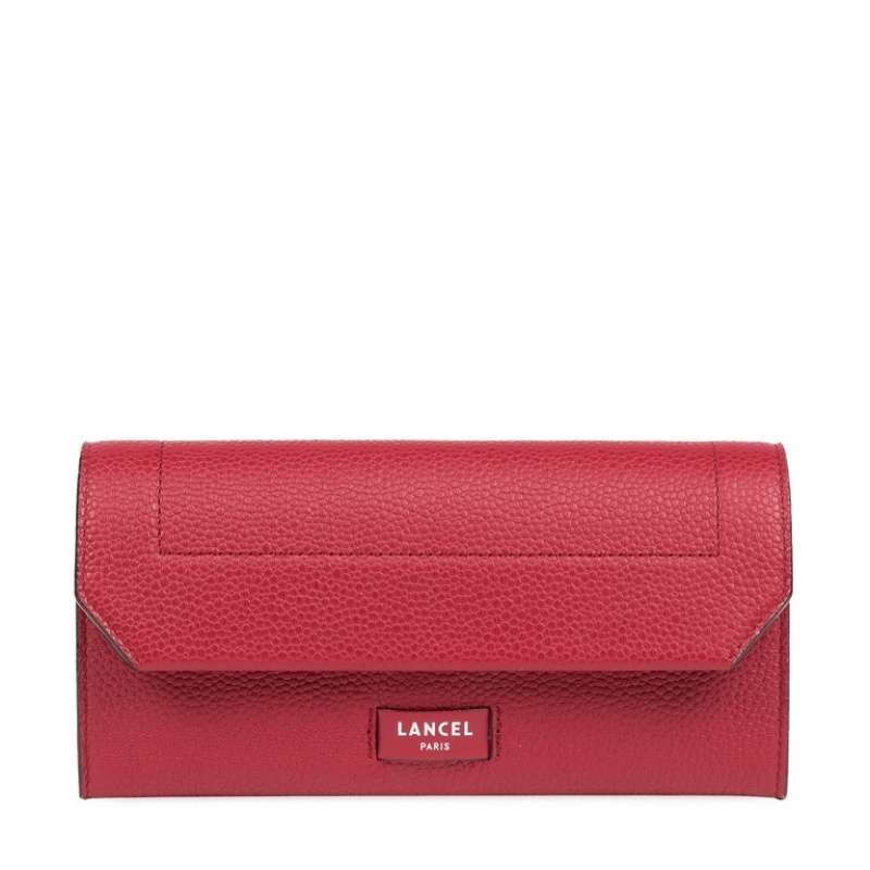 Lancel Ninon Slim With Flap Geldbörse Damen Rot | ONC449RQ