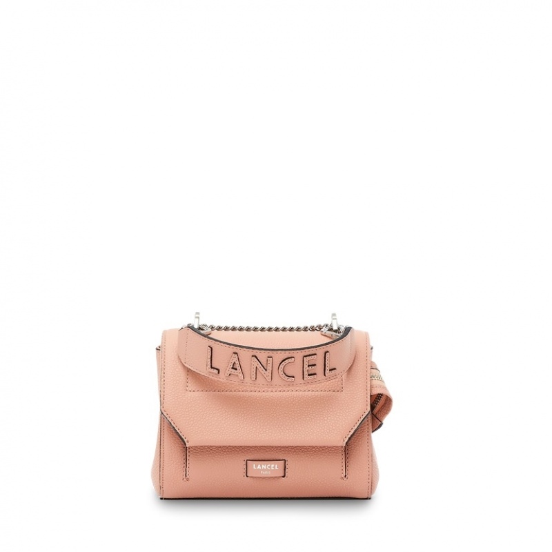 Lancel Ninon With Flap Schultertaschen Damen Rosa | JEM1789BD