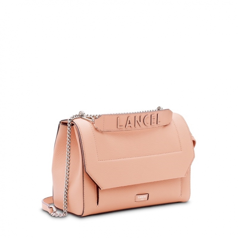 Lancel Ninon With Flap Schultertaschen Damen Rosa | JGV4219MW