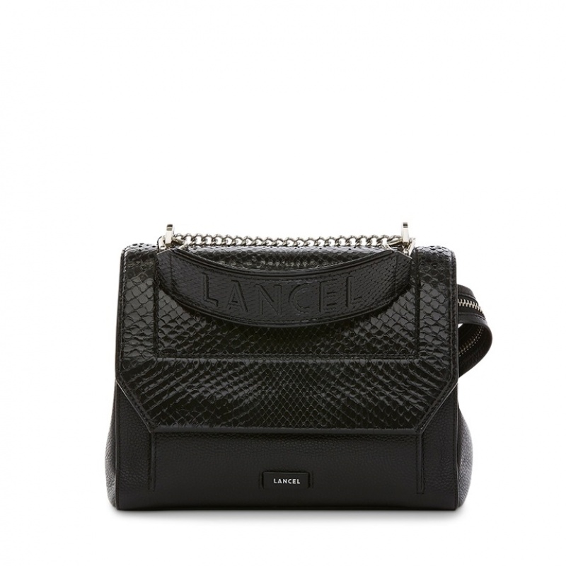 Lancel Ninon With Flap Schultertaschen Damen Schwarz | BUI1798YE