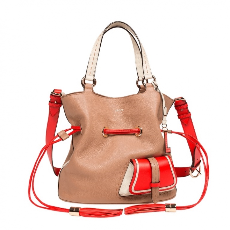 Lancel Premier Flirt Bucket Tasche Damen Braun Rot | ACM5797TB