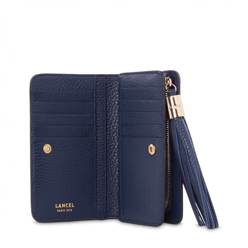 Lancel Premier Flirt Compact Rectangular Zipped Geldbörse Damen Dunkelblau | UJM4636FS