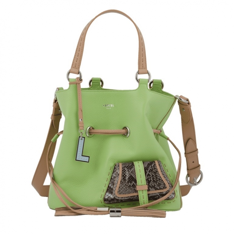 Lancel Premier Flirt M Bucket Tasche Damen Grün | SIO493RJ