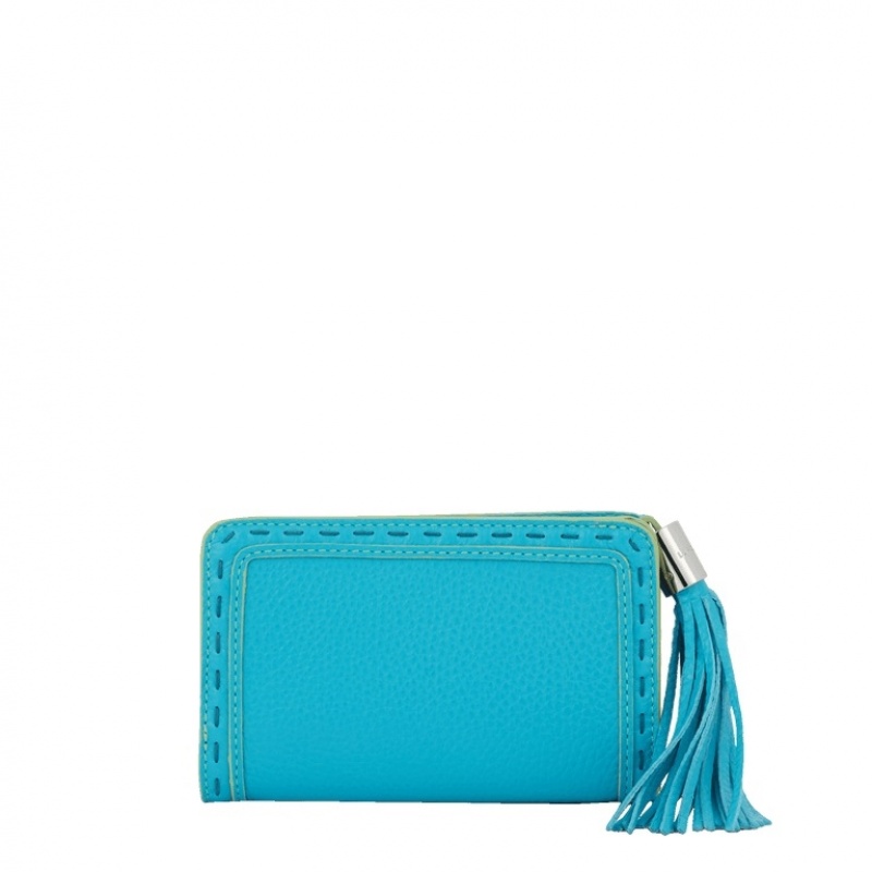 Lancel Premier Flirt Medium Compact Zip Geldbörse Damen Blau | OMO796UI