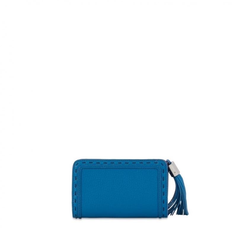 Lancel Premier Flirt Rectangular Zip Compact Geldbörse Damen Tiefesblau | TTU302RU