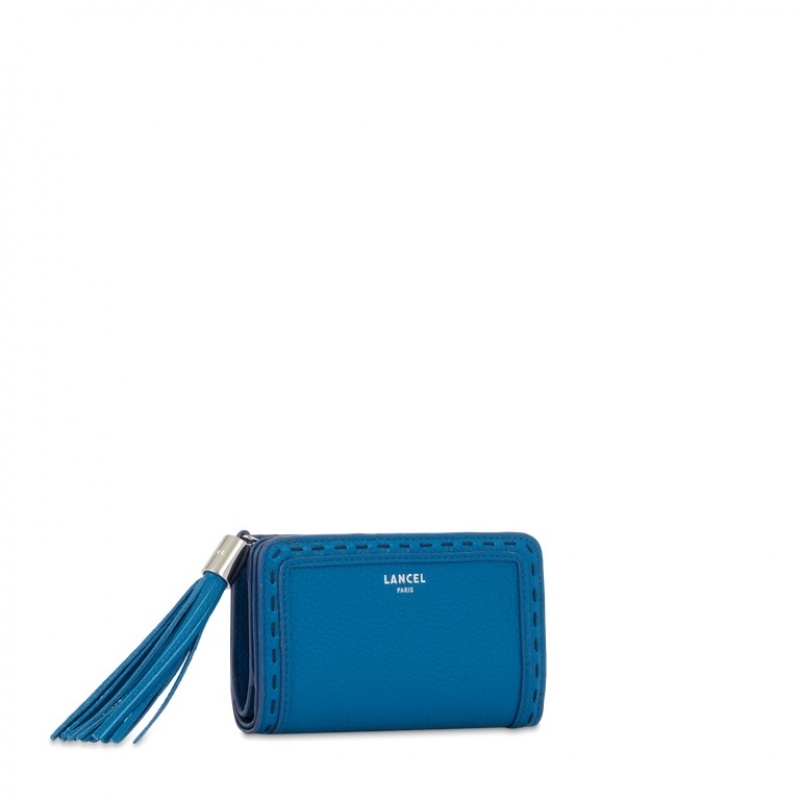 Lancel Premier Flirt Rectangular Zip Compact Geldbörse Damen Tiefesblau | TTU302RU