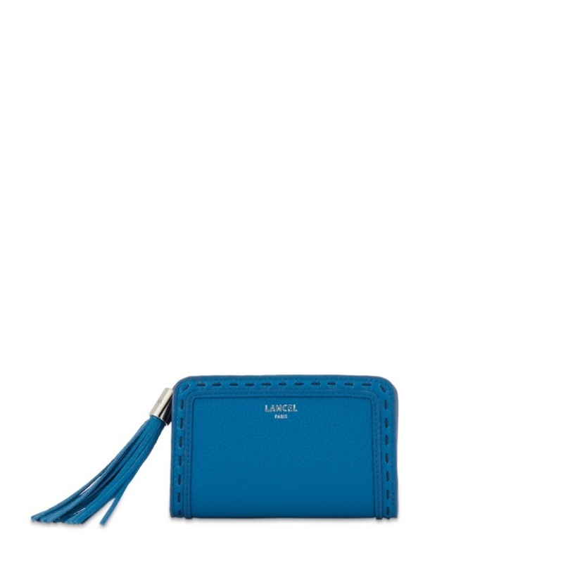 Lancel Premier Flirt Rectangular Zip Compact Geldbörse Damen Tiefesblau | TTU302RU