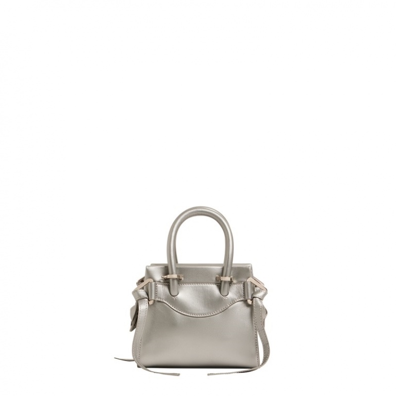 Lancel Rodeo Mini Zip Carryall Handtasche Damen Silber | BRG5035ML