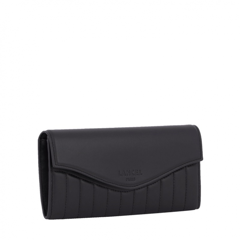 Lancel Rodeo Slim Flap Geldbörse Damen Schwarz | QAA3445MX