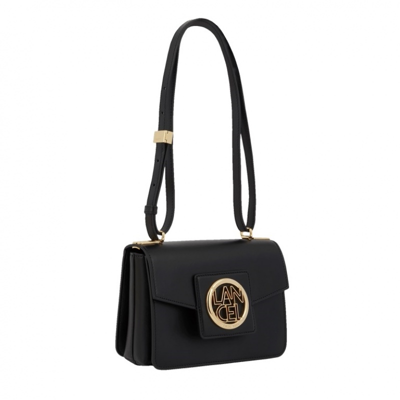 Lancel Roxane Flap Schultertaschen Damen Schwarz Gold | VYM4815QB