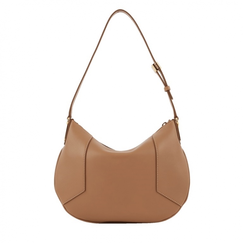 Lancel Roxane Zipped Hobo Tasche Damen Braun Gold | NPS621PJ