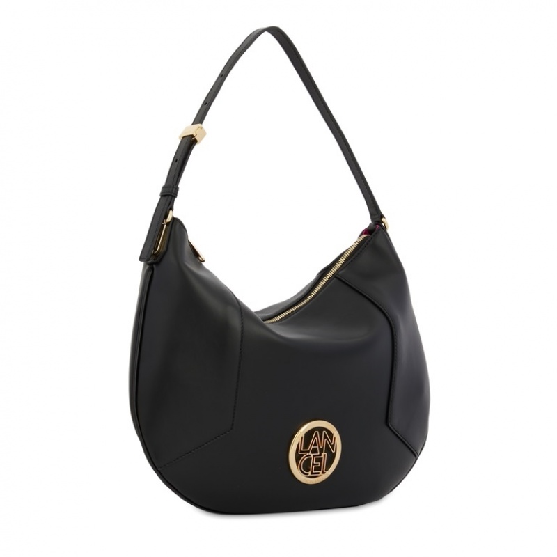 Lancel Roxane Zipped Hobo Tasche Damen Schwarz Gold | CTA8275AO