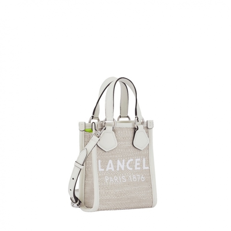 Lancel Summer Mini Vertical Tragetaschen Damen Weiß Beige | GAS5474AF