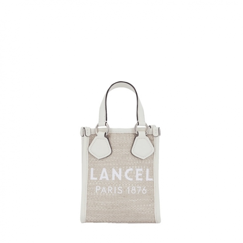 Lancel Summer Mini Vertical Tragetaschen Damen Weiß Beige | GAS5474AF