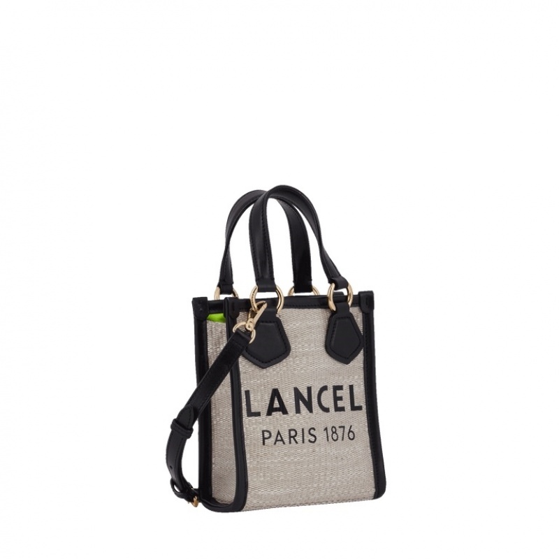 Lancel Summer Mini Vertical Tragetaschen Damen Schwarz Beige | FDK6095PR