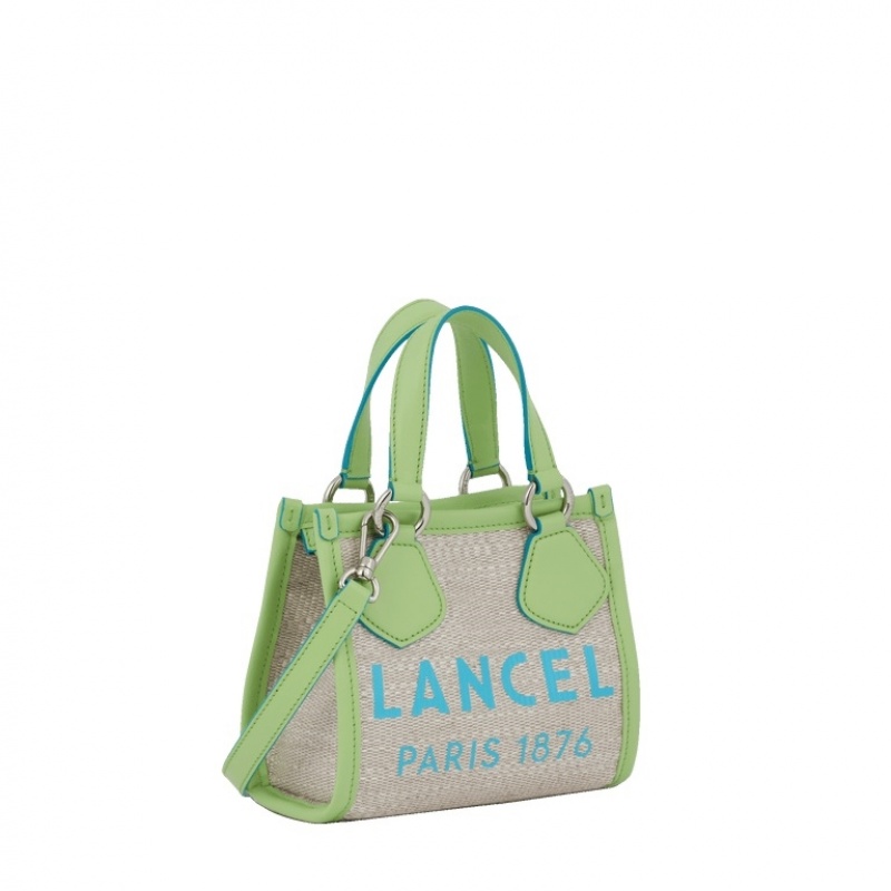 Lancel Summer Mini Zip Tragetaschen Damen Grün Beige | RAY1083IK