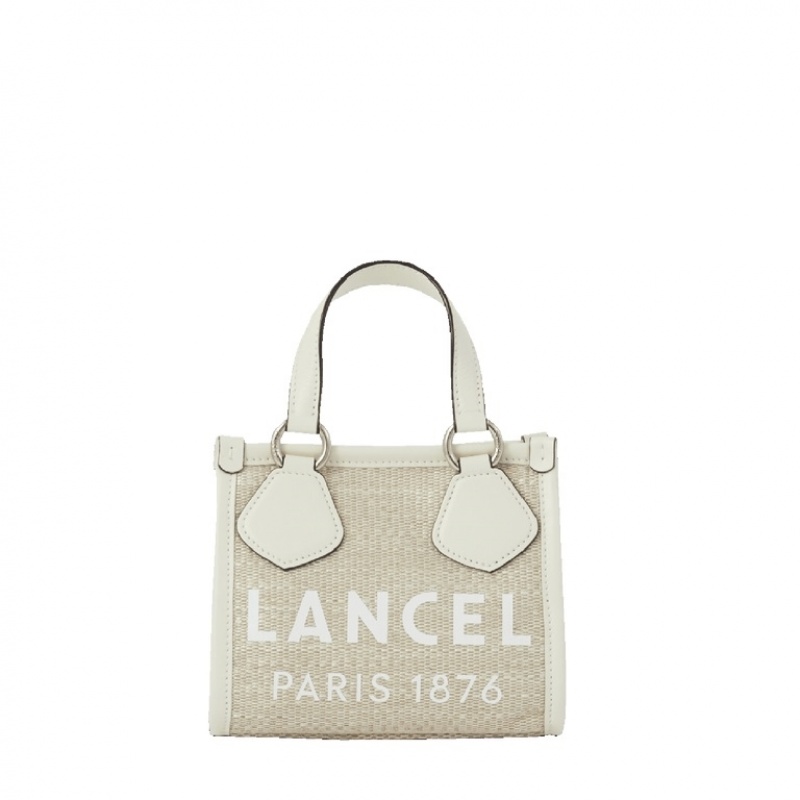 Lancel Summer Zipped Mini Tragetaschen Damen Weiß Beige | HVH5363NF