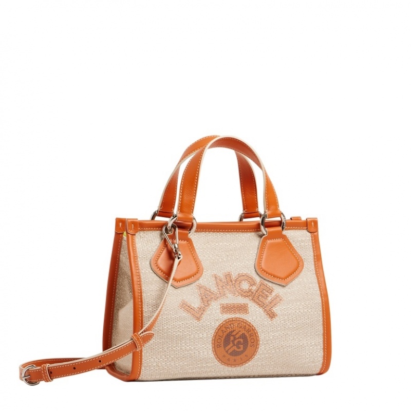 Lancel x Roland Garros S Zip Tragetaschen Damen Orange Beige | THZ7386UJ