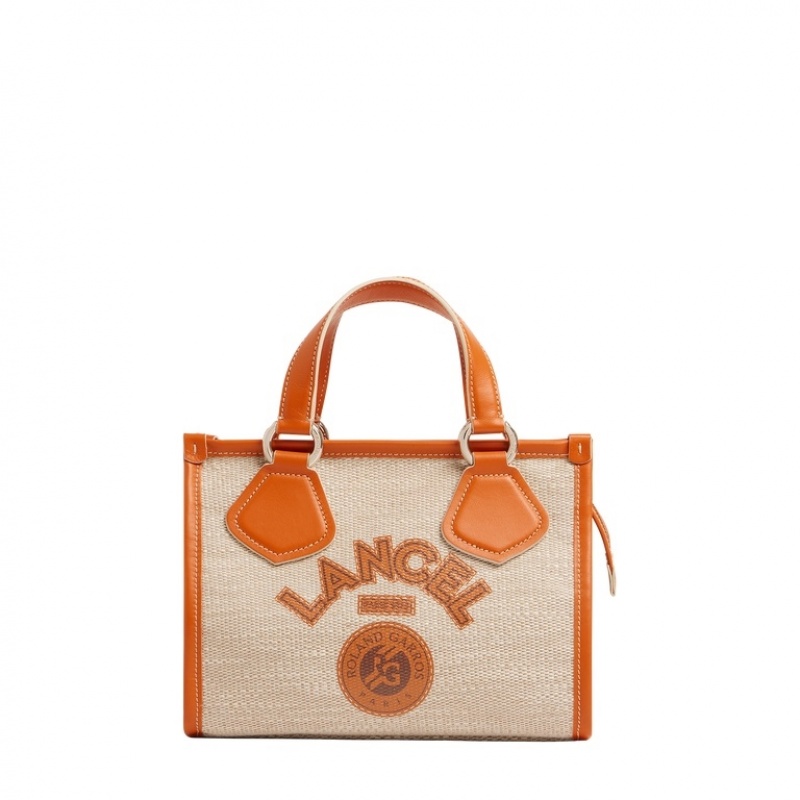 Lancel x Roland Garros S Zip Tragetaschen Damen Orange Beige | THZ7386UJ